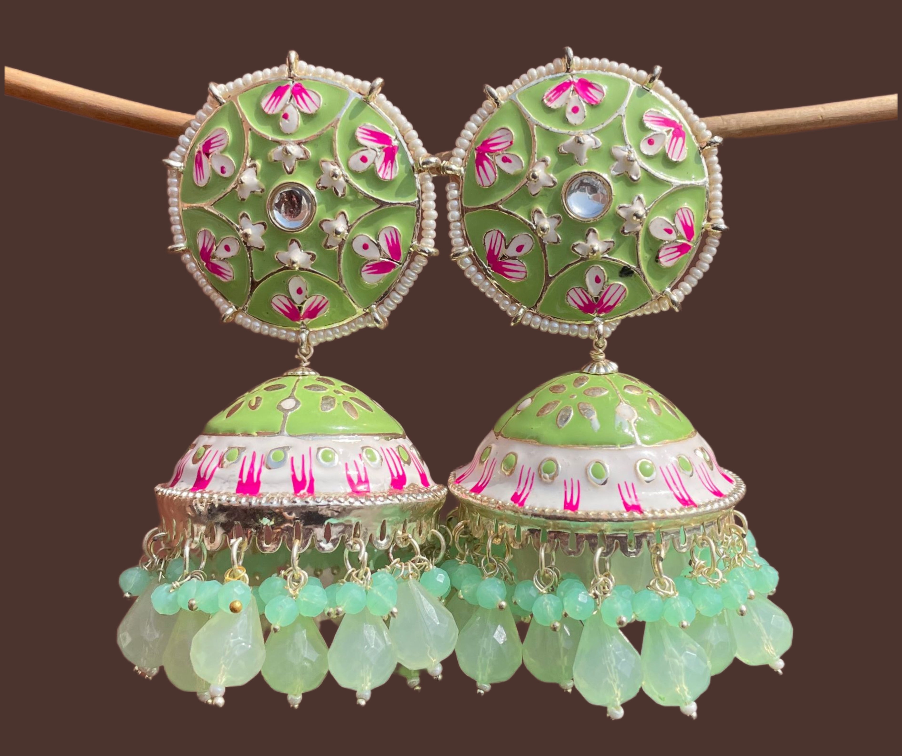 Light green jhumkas Clearance